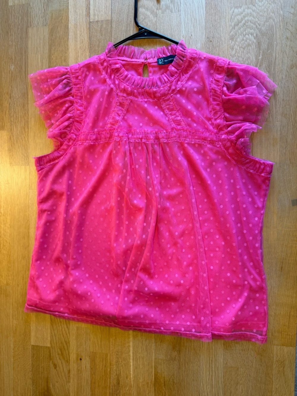 PINK POLKA DOT CAP SLEEVE BLOUSE